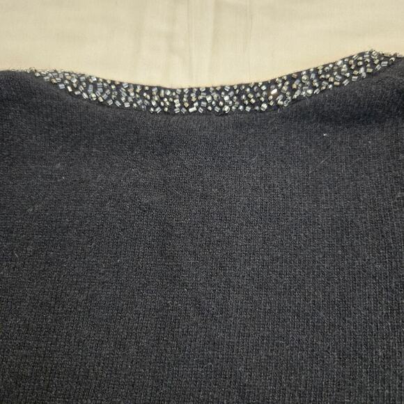Talbots Lambswool Angora Black V-neck Cardigan Sweater Sz PL Classic - Picture 9 of 12